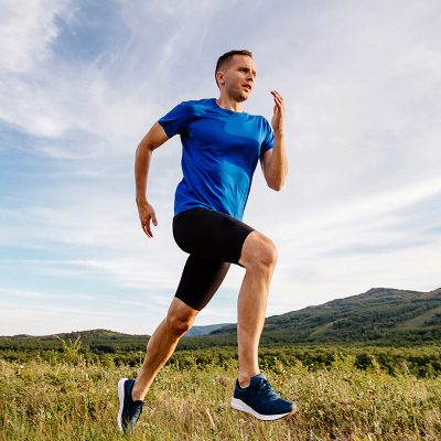 Sporty man runner running